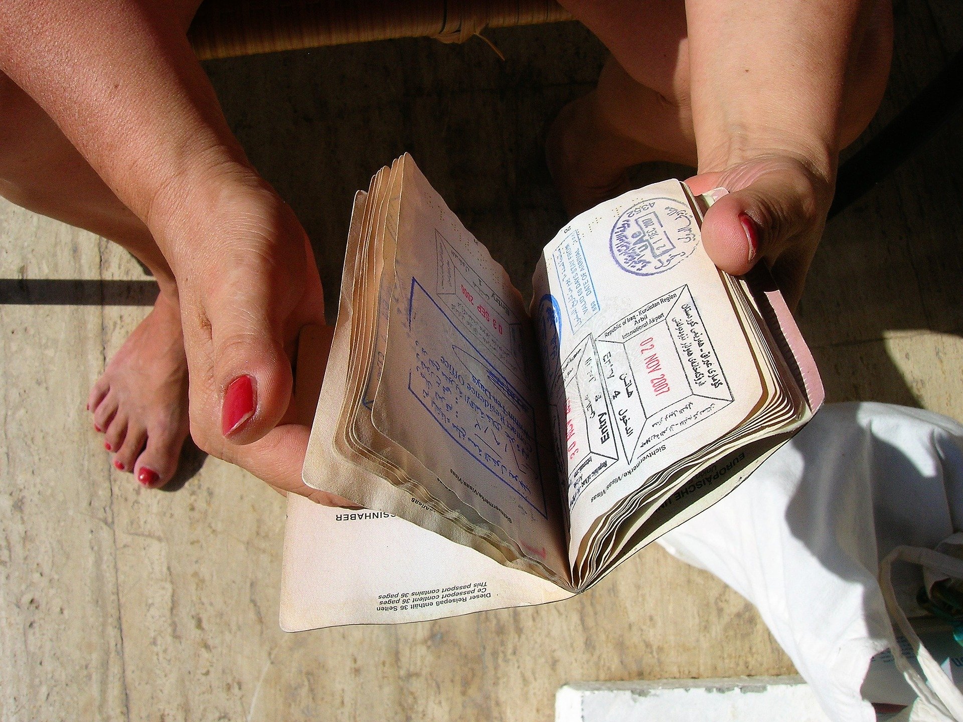 foto pasaporte con sellos