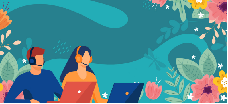 personas atendiendo teléfono y consultas